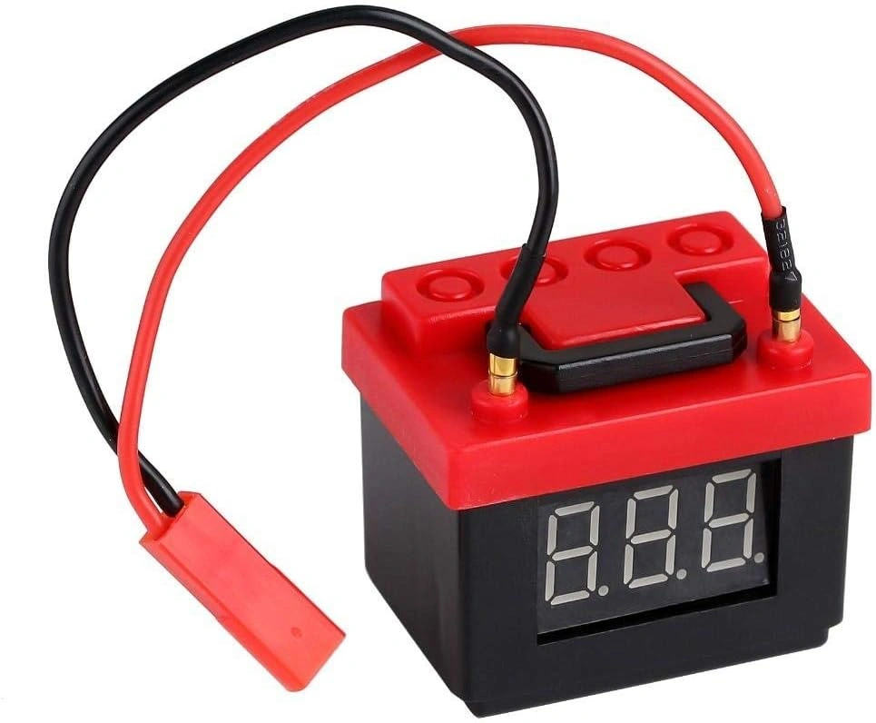 Remote Control Car Battery Box – Vibrant Red & Black, 1/10 Scale Detail Set